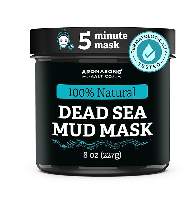 Aromasong 100% Pure Dead Sea Mud Mask for Face and Body - Spa Quality Pore Minimizer for Face & Oily Skin, Cleansing Natural Skin Care for Women and Men - 8 oz