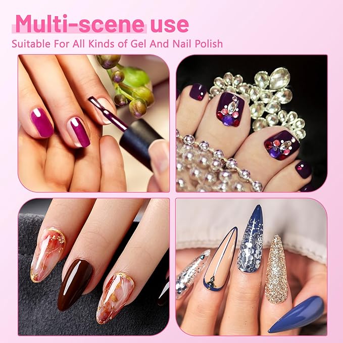 AORAEM UV LED Nail Lamp, 3W Portable Duck Neck UV Nail Lamps Dryer Gel Polish Curing Light with Pink Gooseneck for Gel Nails Tips USB Plug Play Nails Salon and Home DIY