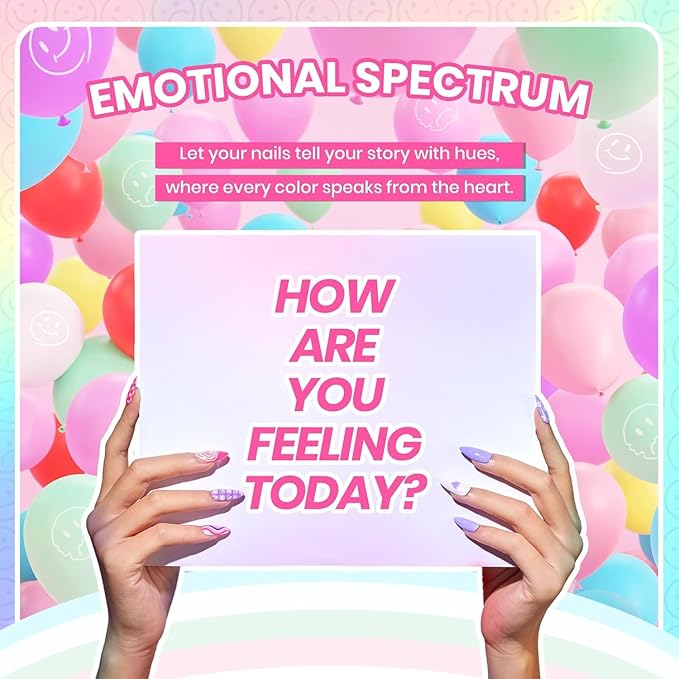 Beetles 85 Pcs Gel Nail Polish Kit with U V Light 55 Colors Gel Nail Kit for Beginners with Everything at Home Manicure Winter Nail Art Jelly Nails Emotional Spectrum Collection