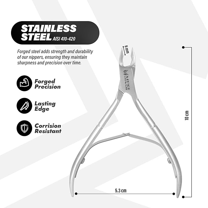 Cuticle Trimmer – 2PCs Professional Stainless Steel Cuticle Nipper and Fine Curved Nail Scissors for Men and Women – Precision Cuticle Cutter – Manicure Clipper Tools for Fingernails and Toenails