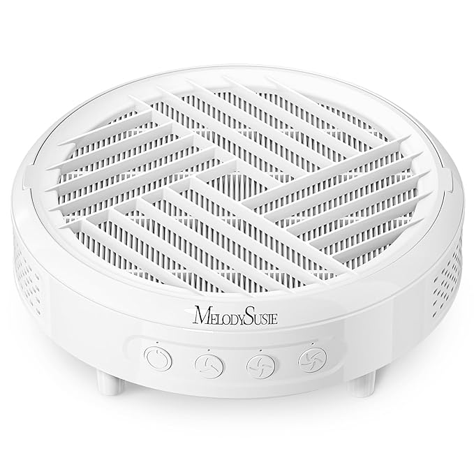 MelodySusie Compact Nail Dust Collector,Hpro 3800RPM Vacuum Fan Dust Extractor with Reusable Filter for Salon & Home,White