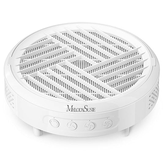 MelodySusie Compact Nail Dust Collector,Hpro 3800RPM Vacuum Fan Dust Extractor with Reusable Filter for Salon & Home,White