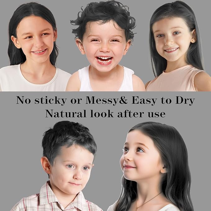 Black Hair Color Wax, Temporary Hair Color Wax, Temporary Hair Dye for Dark Hair, Washable, Kids, Halloween, Cosplay, Party, Girls