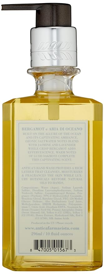 Antica Farmacista Hand & Body Wash - Luxury Nourishing Body Wash - Hydrating Hand Cleansing Wash - Bath & Body Gift - Bergamot & Ocean Aria, 10 fl oz
