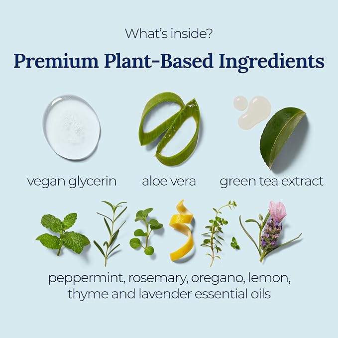 Signature Herbal Spray Hand Sanitizer | Travel Size | Hydrate & Cleanse | Made with Aloe Vera & Green Tea Extract | Blend of Essential Oils Including Peppermint & Lavender | Travel Essential | 3-Pack