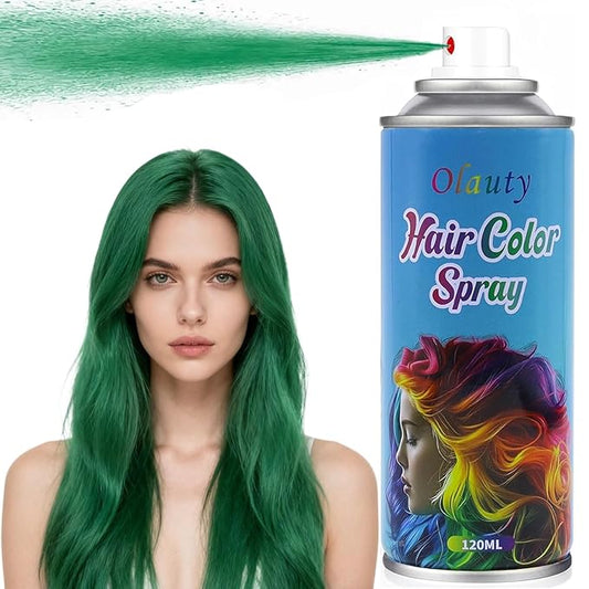Green Hair Dye, Hair Color Spray for Women and Kids, Washable Green Hair Spray, One-Time Use, Non-Sticky Root Touch Up, Natural Hair Color Wax for Party, Cosplay, Halloween, Christmas (green)