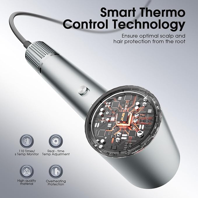 Hair Dryer, Professional Ionic Hair Dryer for Fast Drying, High Speed Hair Blow Dryer with Diffuser for Home Salon Travel, Constant Temperature Hair Care Without Hair Damage