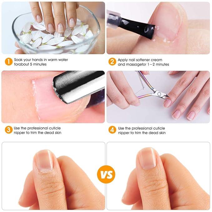 Cuticle Trimmer-opove Cuticle Remover Cuticle Nipper Professional Stainless Steel Cuticle Cutter Clipper Durable Pedicure Manicure Tools for Fingernails and Toenails,X7 mini Color Gradient