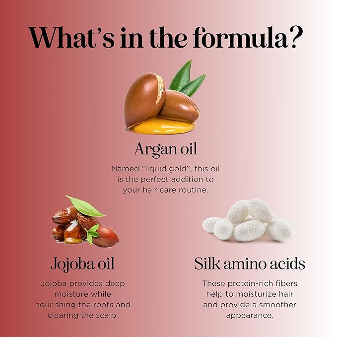 Argan Oil Shampoo and Conditioner for Dry Hair - Paraben and Sulfate Free Shampoo and Conditioner Set for Dry Hair Frizz Curl Care and Split Ends - Moisturizing Argan Shampoo and Conditioner Set