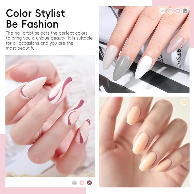 COSCELIA 25 Bottles Gel Nail Polish Set, 20 Colors Gel Polish with 5PC Top Base Coat Kit Nude Pink Brown Grey Glitte Fall Winter Nail Art Supplies Manicure Starter Kit Christmas Gifts for Women Teens