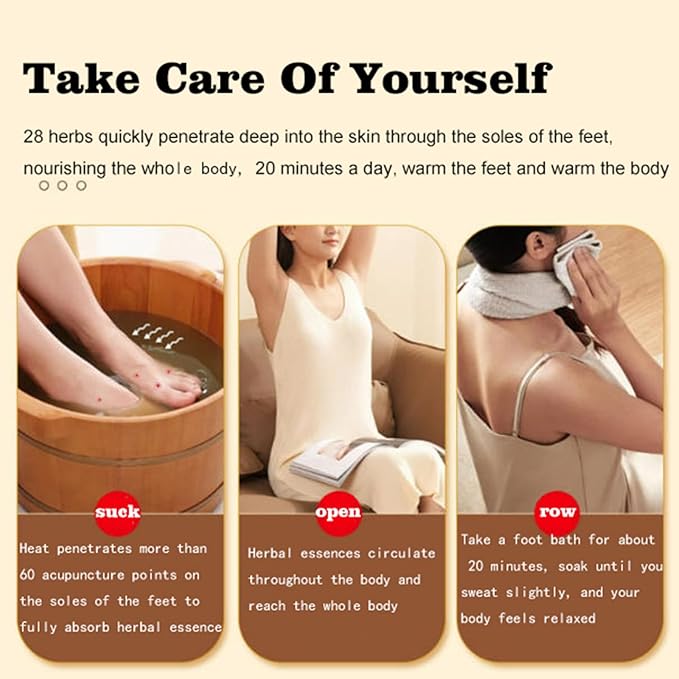 30 Pack Herbal Foot Soak Bags -Natural Ginger Mugwort Foot Detox Soak ,Body care herbal package Soothes Tired ,Chinese Herbal Foot Bath Spa Gift for Men & Women艾草生姜中药泡脚包 (32 Ounce (Pack of 1), 28)