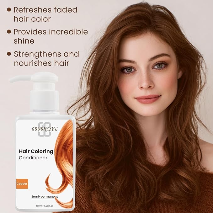SOVONCARE Light Copper Hair Color Depositing Conditioner Mask 5.28 OZ, Cruelty-Free