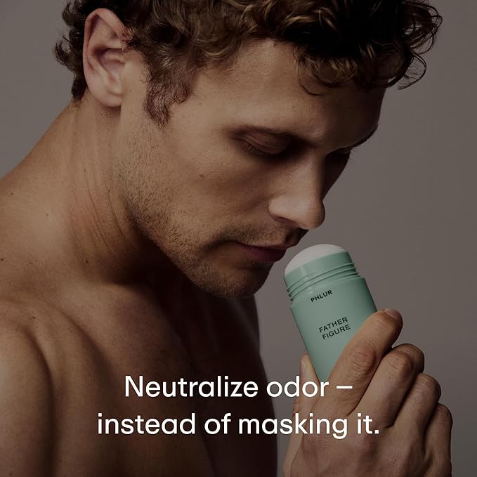 PHLUR Father Figure Deodorant Duo - Natural 48 Hour Odor Protection - Baking Soda Free & Aluminum Free Deodorant with Salicylic Acid, Arrowroot Powder & Tamanu Oil (2 x 1.76 oz)