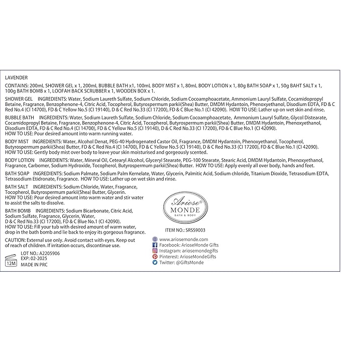 Gift Baskets for Women, Lavender Gift Sets for Women Self Care Spa Gift Basket Includes Body Lotion, Shower Gel, Bubble Bath, Relaxing Gifts For Her, Mom, Sister, Birthday & Christmas Gifts