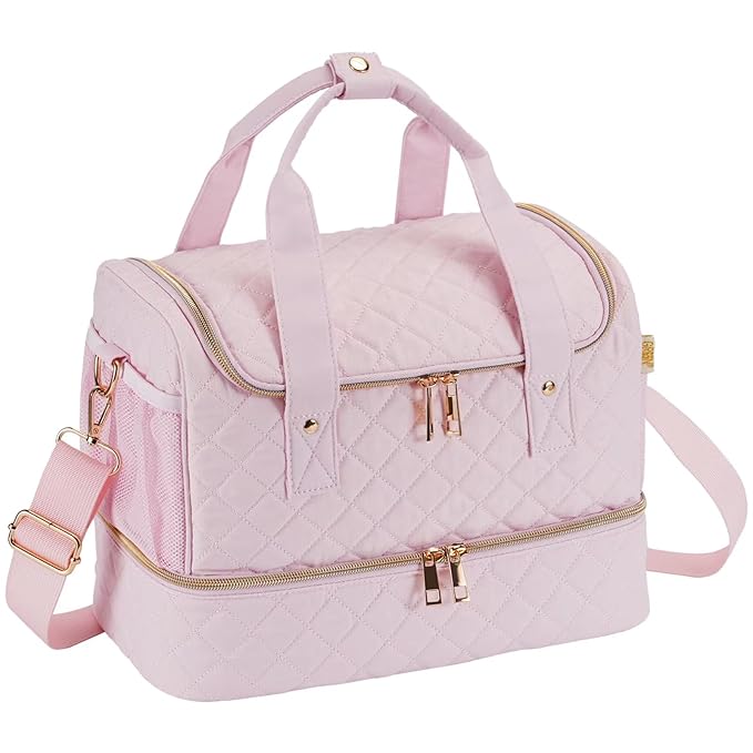 Nail Polish Organizer Case,Nail Storage Organizer Holds Nail Lamp & 50 Bottles Nail Polish,Travel Nail Tech Case,Nail Kit Organizer Bag Fits Nail Supplies & Manicure Tools,Pink (Patented)