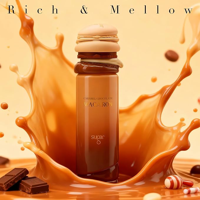 Original Cologne Gourmand Eau de Parfum for Women - Sugar Scented Long-Lasting Fragrance, 100ml | Premium Perfumes for Women (Caramel Chocolate Macaron)