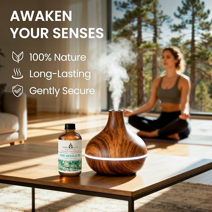 EVOKE OCCU Pine Essential Oil for Diffuser, Fresh Pine Scent for Aromatherapy, Skin, Hair Care, Soap & Candle Making - 4 Fl Oz
