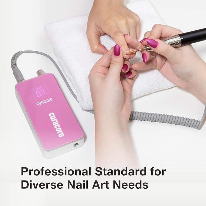 Curacoro Nail Drill 35000RPM Professional Brushless Electric Nail Drill Machine - Nail Efile for Acrylic Gel Nails, Low Noise Low Vibration