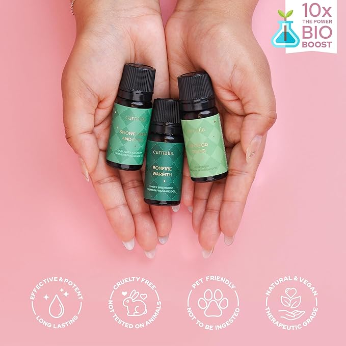 Carnatia Christmas Aroma Oil Set – 6 Cozy & Uplifting Scents for Diffusers, Relaxation & a Warm, Inviting Atmosphere | Festive Essential Oils for Home & Holiday Gifting!