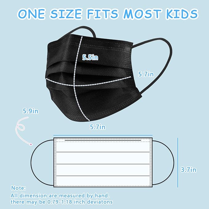Rasav Kids Disposable Face Masks,3 Ply Kids Masks Disposable Breathable Colorful Cute Face Masks for Children, Girls & Boys