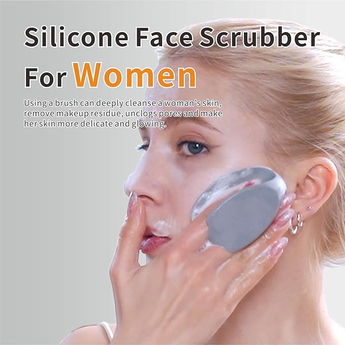 Soft Silicone Face Scrubber,Facial Cleansing Brush,Facial Exfoliation Scrub for Massage Pore Cleansing Nose Blackhead Remover Deep Scrubbing for All Kinds of Skins Men and Women