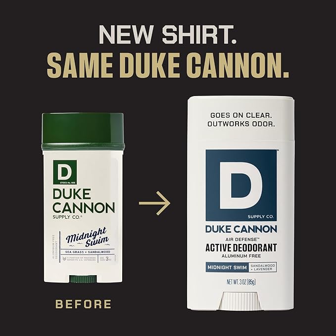 Duke Cannon Midnight Swim Aluminum-Free Deodorant for Men - Air Defense, Sandalwood + Lavender Scent, 3 oz – Long-Lasting, Clear Glide, Skin-Soothing Formula