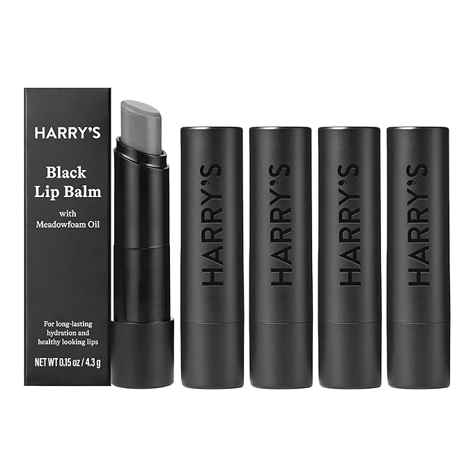 Harry's Black Lip Balm for Men - (5 Pack) Hydrating Men's Lip Balm with Natural Finish - Korean Skincare Technology with Meadowfoam Oil