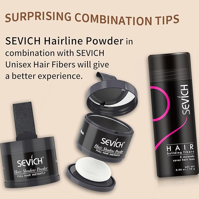 Sevich Hairline Powder,Instantly Conceals Hair Loss, Root Touch up Powder, Hair Shadow Toppers for Women & Men, Touch Up for Thinning Gray Hair, Windproof & Sweatproof,Medium brown