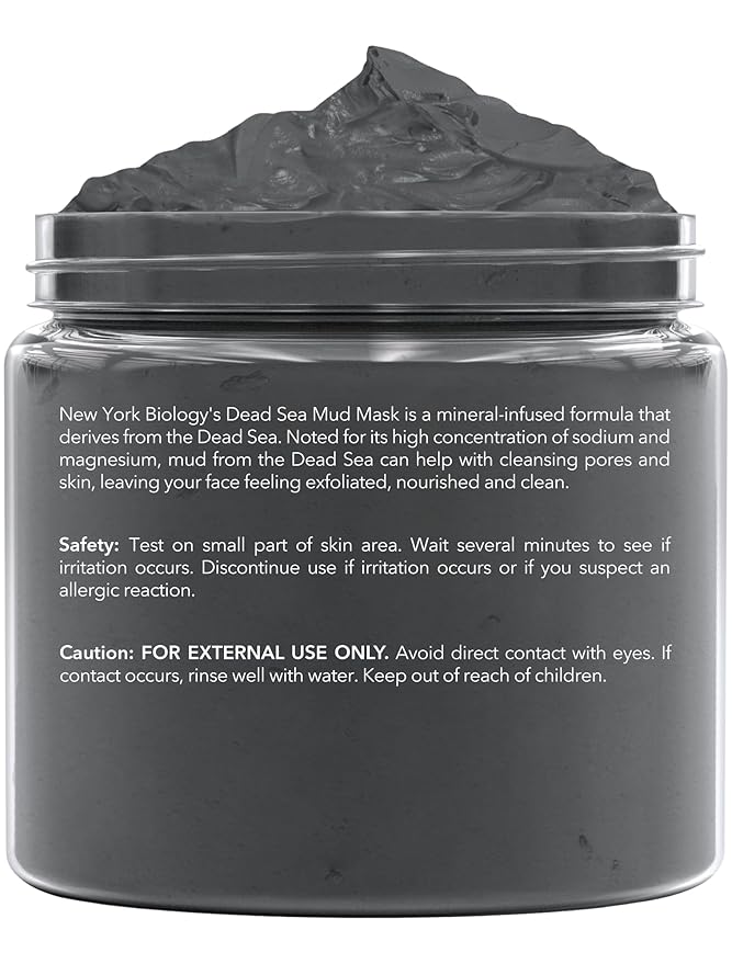 New York Biology Dead Sea Mud Mask for Face and Body | with Tea Tree | Spa Quality Pore Refiner for Oily Skin | Natural Skincare for Women & Men | Tighten Skin for A Healthier Complexion | 8.8 oz