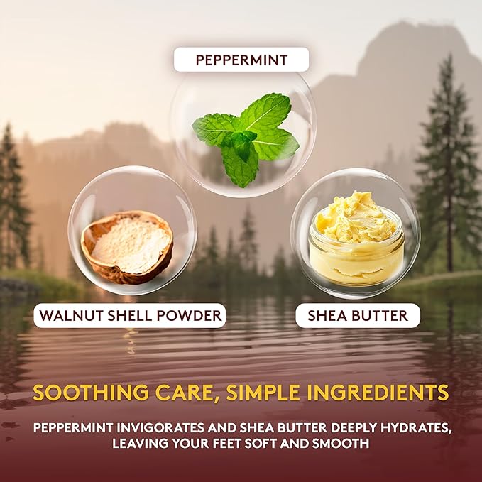 Okay Peppermint Foot Scrub - Exfoliating & Moisturizing, Great for Cracked Heels & Dry Skin - 6 Oz (Pack of 2)