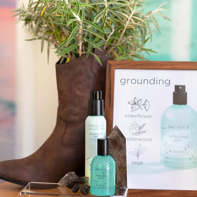 Pacifica Montana Sky Spray Perfume – Clean Vegan Fragrance for Women with Cedarwood & Sage – Grounding Earthy Woodsy Scent w/Cedarwood, Black Pepper, Sage, Cruelty-Free & Long-Lasting, 2 fl oz