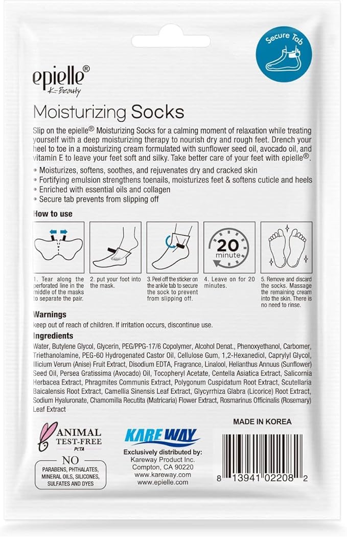 Epielle Hydrating & Moisturizing Hand & Foot Masks for Dry, Rough Skin, Self Care Gifts for Women, Spa Kit, Stocking Stuffers, Thanksgiving Essentials, 6 Moisturizing Gloves & 6 Moisturizing Socks