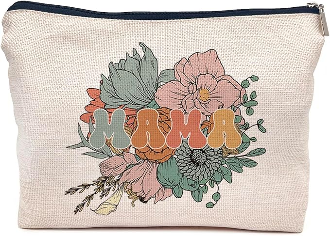 IWXYI Mama Mom Makeup Bags With Zipper - Travel Toiletry Gifts For Women