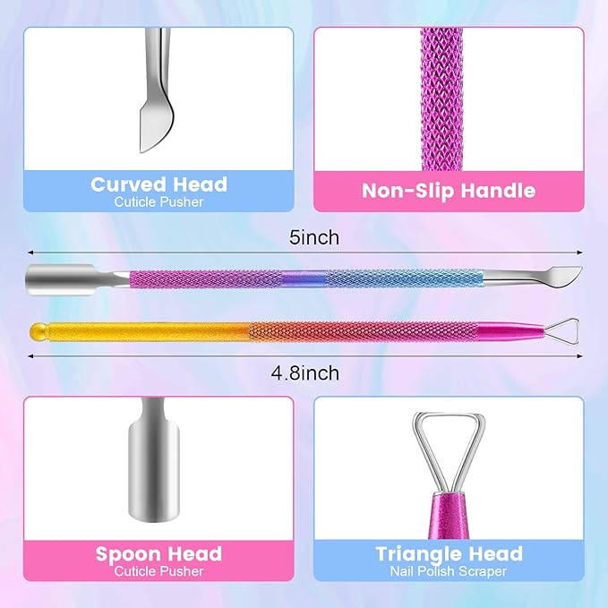 Gel Nail Polish Remover, Professional Gel Polish Remover for Nails Non-Irritating Easily & Quickly Remove Nail Polish, Gel Remover Tools Kit Nail File Cuticle Pusher Nail File Grit