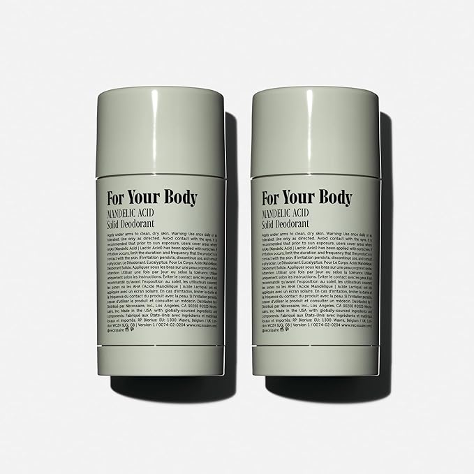 Nécessaire The Deodorant Duo Eucalyptus | Natural Aluminum Free Deodorant For Women & Men. Extra Strength Treatment with Mandelic Acid. Free of Baking Soda, Ozokerite & Parabens (75 g/2.5 oz)