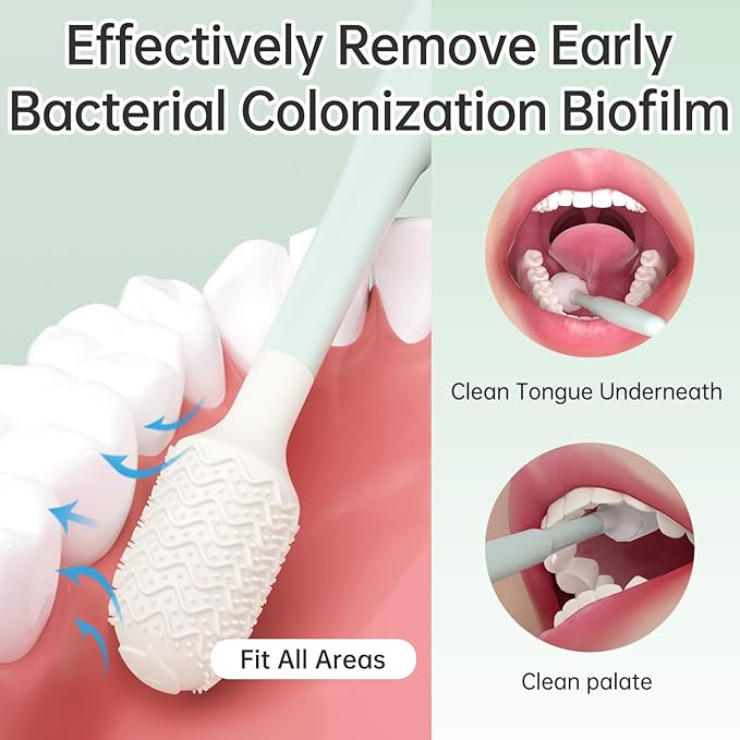 Soft Oral Cleaner & Gel Combo| Complete Oral Care Brush with Air Bag | Bad Breath Odor Eliminator | For Sensitive Mouth| Gentle Mint(Set of 1)