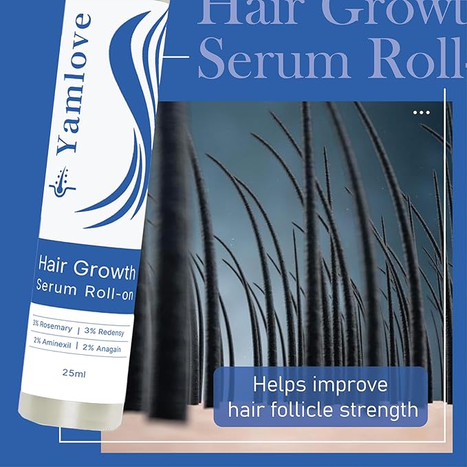 Quasarous Rosemary Hair Growth Serum, 25ml, with Redensyl and Anagain, Roll-On, Reduces Hair Fall, For All Hair Types (1)