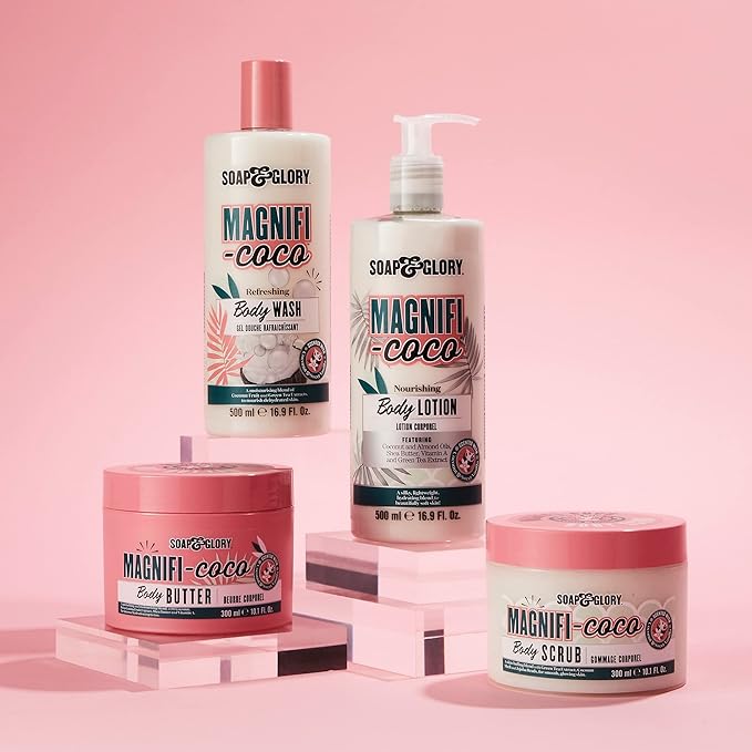 Soap & Glory Magnifi-Coco Body Lotion - Coconut Body Moisturizer with Vitamin A, Shea Butter & Rose Canina Fruit Oils - Rich Moisturizing Lotion for Dehydrated Skin (500ml) (Pack of 2)