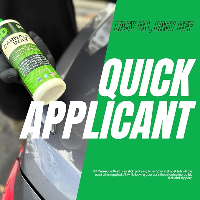 3D Carnauba Wax – Liquid Brazilian #1 Grade Wax for Deep Gloss & UV Protection | Easy Application | Safe on All Paint | Non-Staining Formula | Made in USA | 16 oz