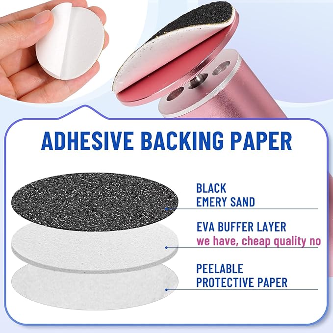 Dermawave 60pcs Replaceable Electric Foot File Callus Remover Sanding Paper Disc Refill Pack for Men & Women, Adhesive Backed, 1.7-Inch, Ultra-Fine 180 Grit