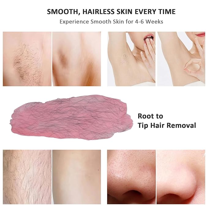 Waxing Kit -Digital Wax Warmer Machine for Hair Removal with 4 Packs of Hard Wax Beads & Silicone Pot for Full Body, Legs, Face, Eyebrows, Bikini, Brazilian at Home Waxing Kit for Men Women