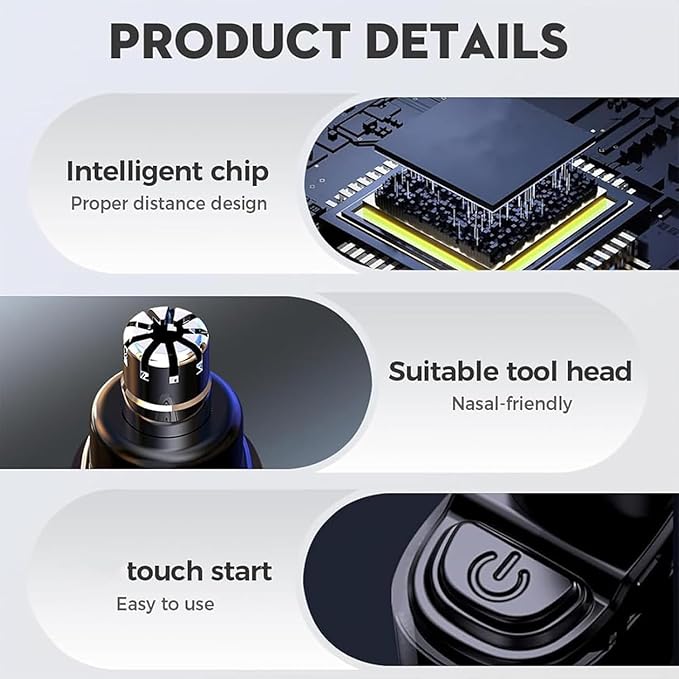 2-in-1 Nose Hair Trimmer - for Effortless, Waterproof Nasal Hair Cutter with Digital, Groom with Precision, Rechargeable, Electric Nose Hairs Trimmer for Men Women (Orange*Black)