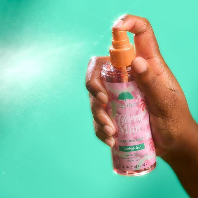 Tree Hut Merry Mint Fragrance Mist, Refreshing & Versatile Body Spray, Perfect for Layering, Holiday Gift & Stocking Stuffer, 6 fl oz