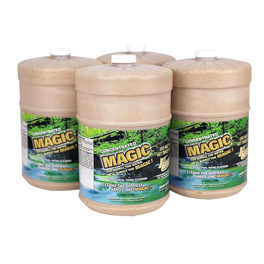 Zenex Magic Hand Soap - Industrial Hand Cleaner for Auto Mechanics | Shop Soap | Walnut Shell Scrubbers to Remove Grease, Oil, Ink & Paint | Moisturizing Ingredients | 1 gallon (4 Pack)