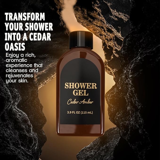 Self Care Gift Set for Men, Bath and Body Spa Gift Baskets for Men, Body & Earth Mens Cedar and Santal scented Bath Set, Father's Day Gifts