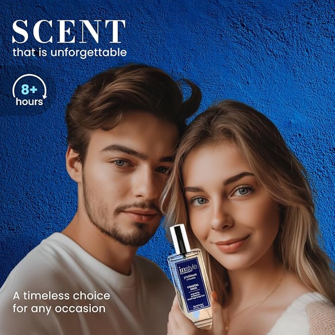 Instyle Fragrances, Platinum Collection, Coastal Sage, Inspired by Jo Malone’s Wood Sage & Sea Salt, Unisex Eau de Parfum, CLEAN, Vegan, Paraben-Free, Never Tested on Animals, 3.4 Fluid Ounces