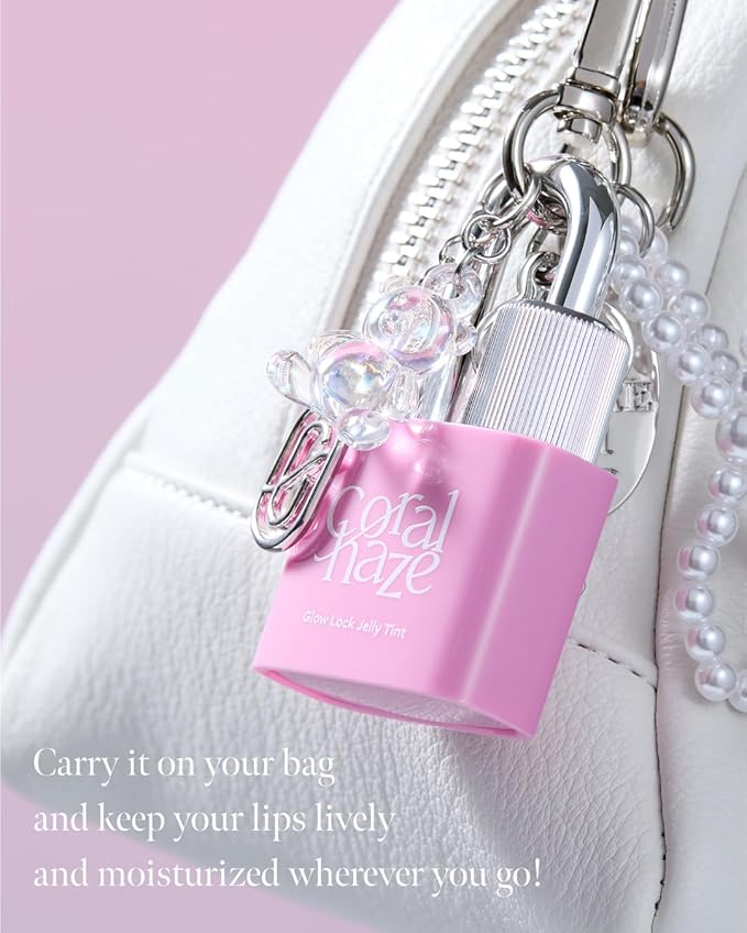 CORLAHAZE Glow Lock Jelly Tint 102 Candy 4g, Hydrating Jelly Glow Lip Stain, Glass-Like Shine Lip Gloss, Long-Lasting Color, Moisturizing Lip Enhancer, Collectible Lock-Shaped Design, Korean Makeup