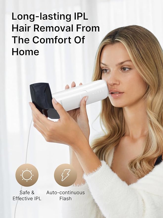 Ulike Laser Hair Removal for Women and Men, Air 3 Ice-Cooling IPL Hair Removal Device for Nearly Painless & Long-Lasting Results, 3 Modes & Auto Flashing for Fast Full Body Hair Removal from Home