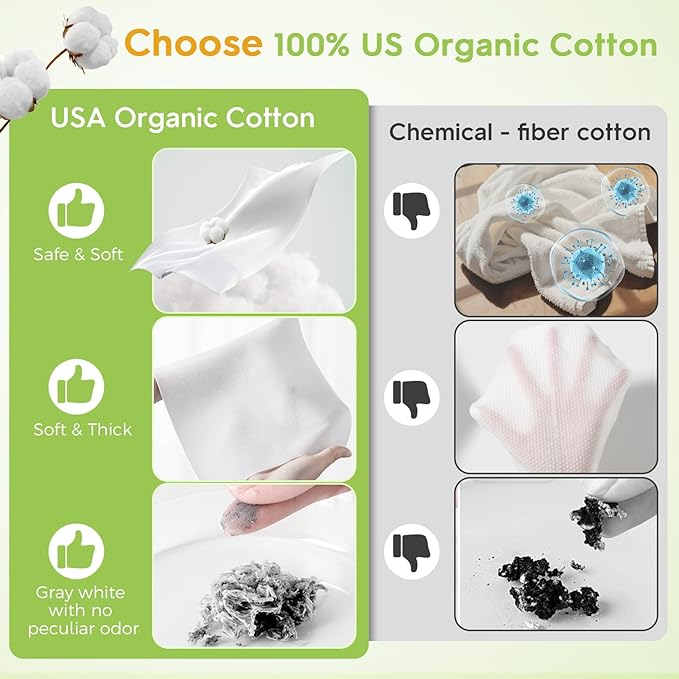 Classycoo XL Disposable Face Towel, 100% Cotton Ultra-Soft for Sensitive-Skin Facial Wipes Cleansing Towels, Odor-Free, Makeup Remover Cloths for Travel, Home Hand Dry Wipe(50 Count)