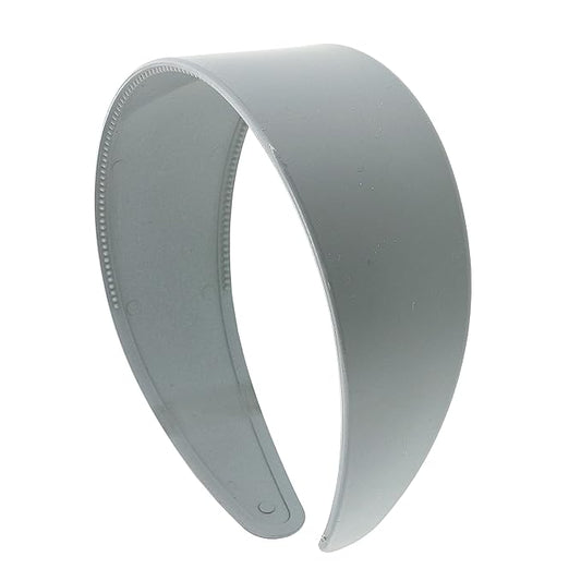 Motique Accessories 2 Inch Hard Plastic Headband with Teeth Women and Girls wide Hair band (Light Grey)